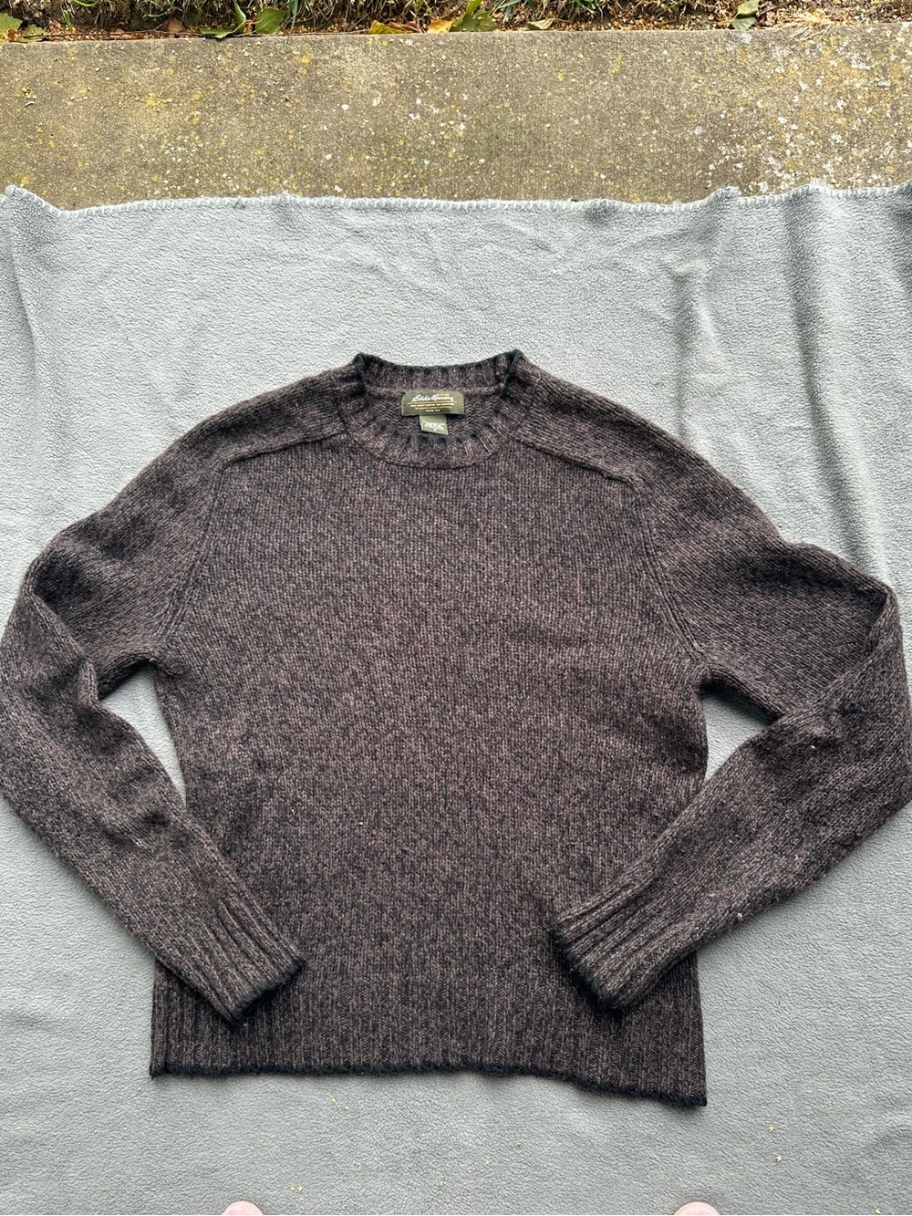 Eddie Bauer Brown Crewneck Lambs Wool Vintage Sweater